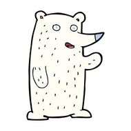 cartoon waving polar bear N31