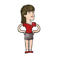 cartoon woman with hands on hips N192