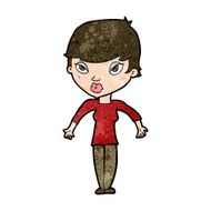 cartoon woman shrugging shoulders N422