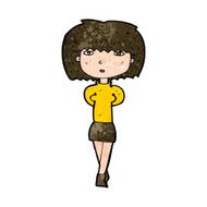cartoon shy woman N43
