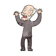 cartoon terrified old man N17