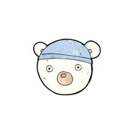 cartoon polar bear cub wearing hat N3