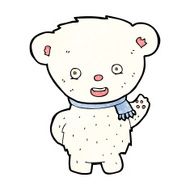 Cartoon Polar Bear Waving N6