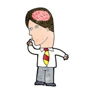 cartoon businessman with huge brain N8