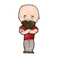 cartoon shocked bald man with beard N9