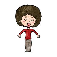 cartoon woman with closed eyes N9