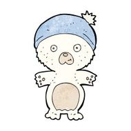 cartoon cute polar bear in hat N3