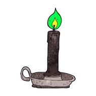 cartoon spooky black candle N3