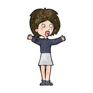 cartoon worried woman N69