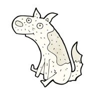 cartoon sitting dog N8