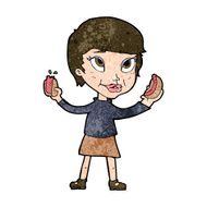 cartoon woman eating hotdogs N7