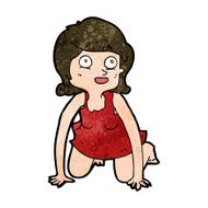 cartoon woman on all fours N18
