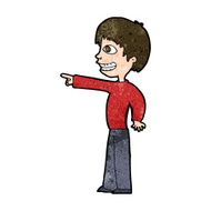 cartoon grinning boy pointing N9