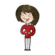 cartoon excited woman N121