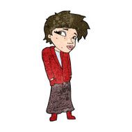 cartoon woman with hands in pockets N9