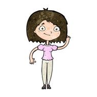 Cartoon Woman Waving N299