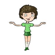 cartoon woman spreading arms N9