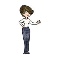 Cartoon Woman Waving N300