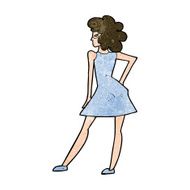 cartoon woman posing in dress N36