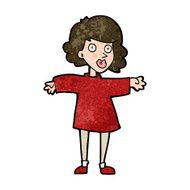 cartoon nervous woman N31