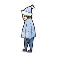 cartoon person in winter clothes N9