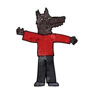 cartoon happy wolf man N10