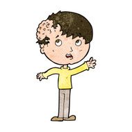 cartoon boy with growth on head N34