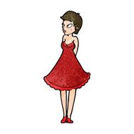 cartoon pretty woman in dress N43