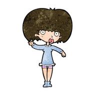 cartoon waving girl N9