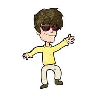 cartoon waving cool guy N7