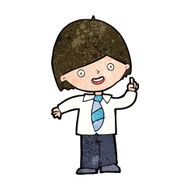 cartoon school boy answering question N44