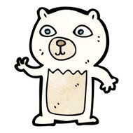 cartoon waving polar bear cub N24