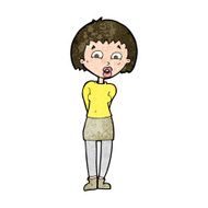 cartoon surprised woman N212