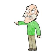 cartoon furious old man N13