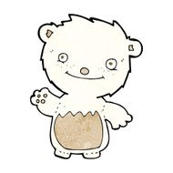 cartoon waving polar bear cub N25