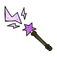 cartoon magic wand casting spell N12