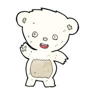 cartoon waving polar bear N33