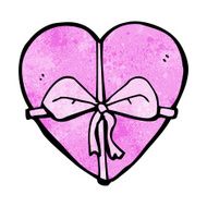 cartoon heart shaped present N8