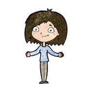 cartoon woman shrugging shoulders N424