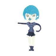 cartoon vampire girl giving thumbs up sign N18