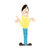 Cartoon Man Shrugging Shoulders N59