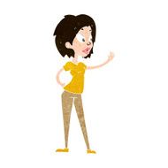 Cartoon Woman Waving N301