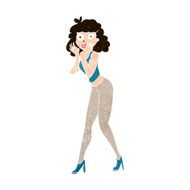 cartoon surprised woman N214