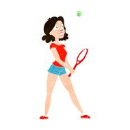 cartoon woman playing tennis N8