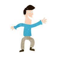 cartoon happy man dancing N33
