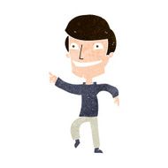 cartoon happy man pointing N54