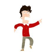 cartoon frightened man pointing N7