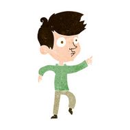 cartoon pointing boy N28