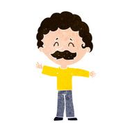 cartoon boy with mustache N9