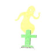 cartoon ghost rising from grave N31